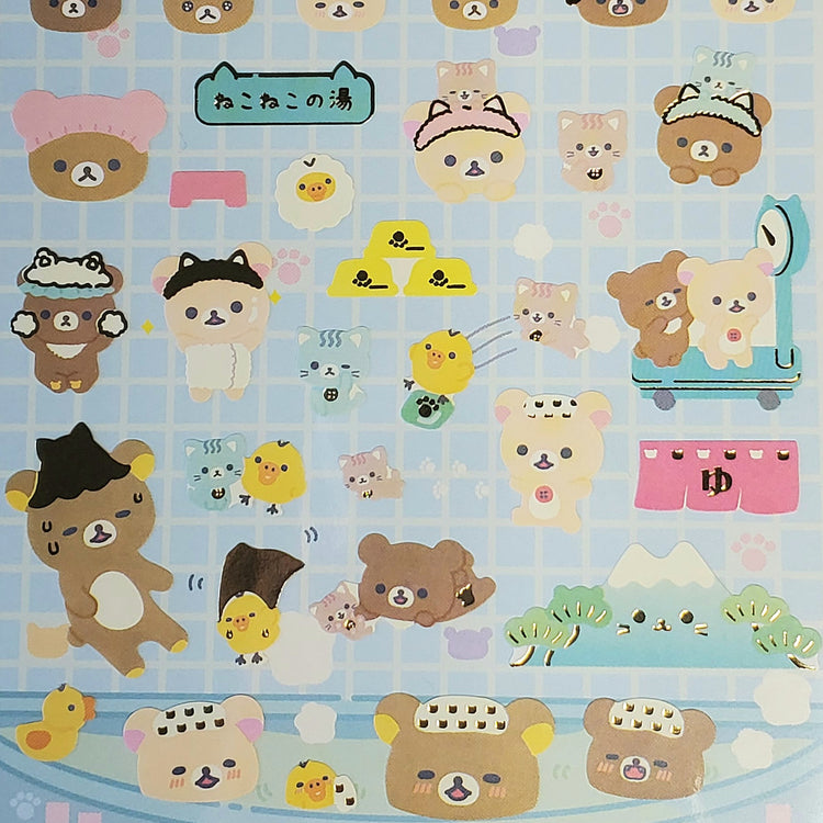 San-x Rilakkuma Hot Spring Stickers Sticker Sheet Kawaii Japan Collectible Cute Gifts