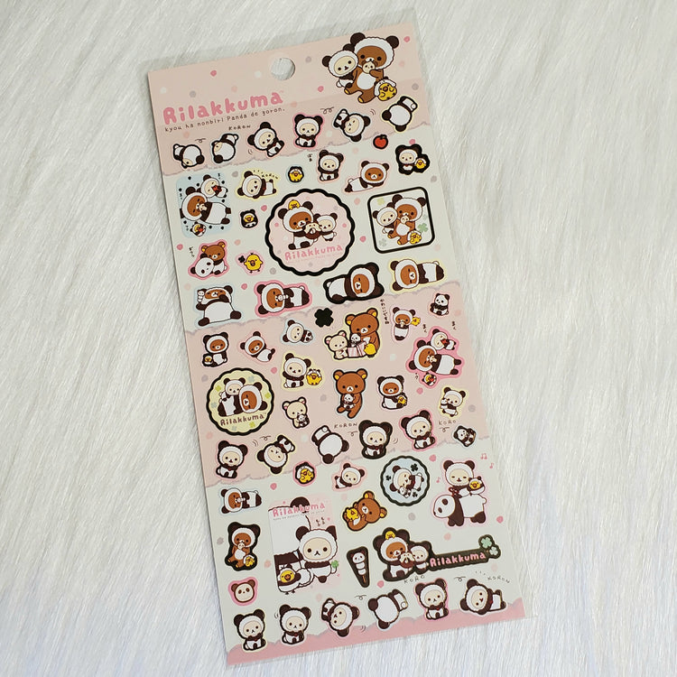 San-x Rilakkuma Panda Clover Stickers Sticker Sheet Kawaii Japan