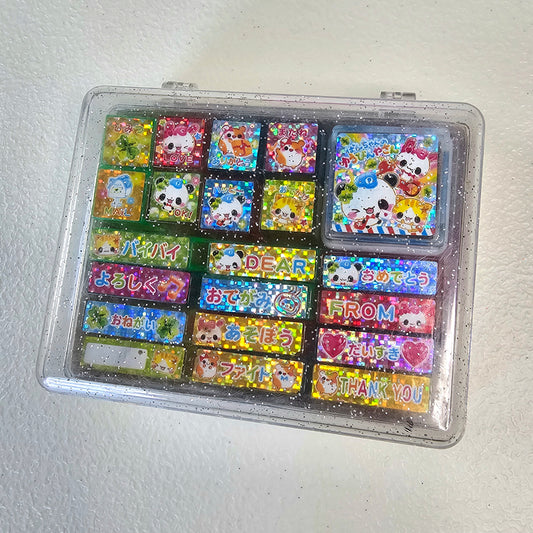 Happy Mail Kawaii Stamp set stampers Japan Retro Collectible Gifts Planner Used