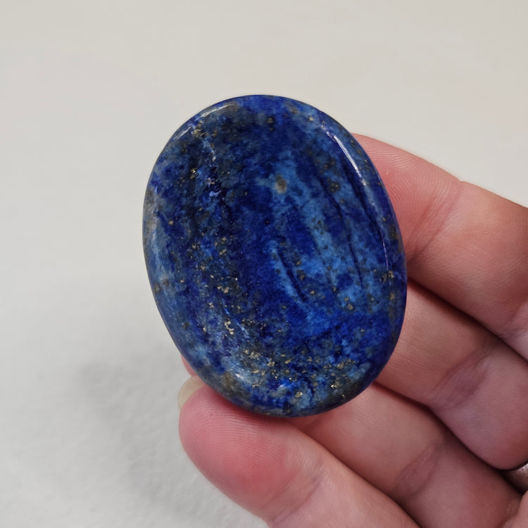 Lapis Lazuli Worry Pocket Stone Pyrite Crystal BONUS Info Card Gifts