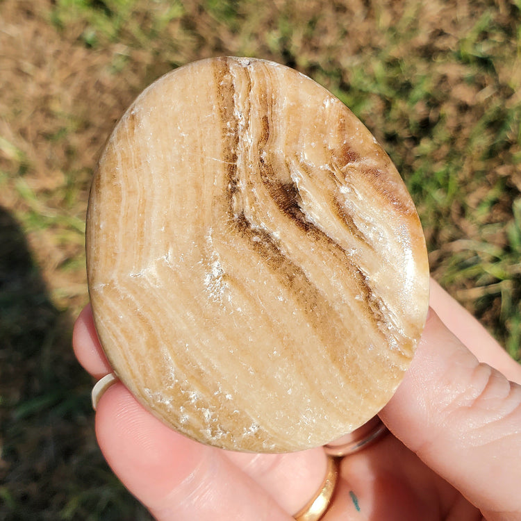 Rootbeer Calcite Pocket Worry Stone Crystals Mineral Stones Gifts