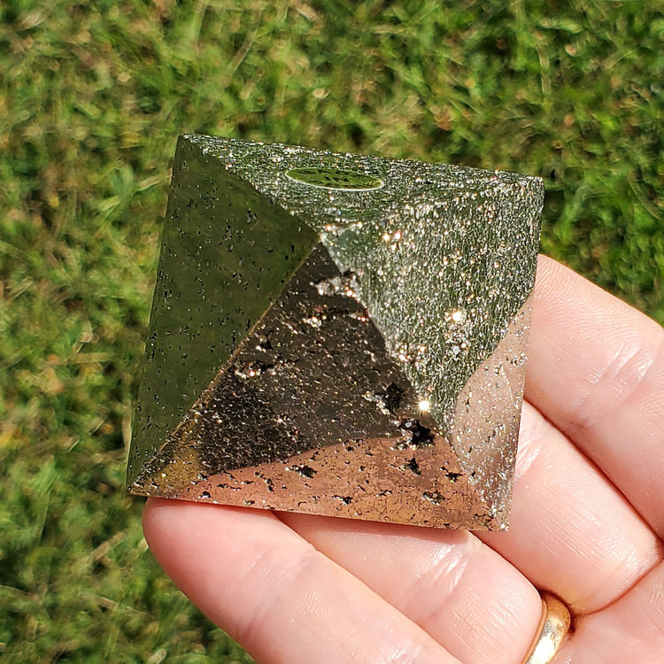 Pyrite Pyramid Carving Sparkling Crystals Polished Minerals Stones Gifts