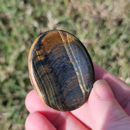 Tiger's Eye Worry Pocket Stone BONUS Info Card Gifts