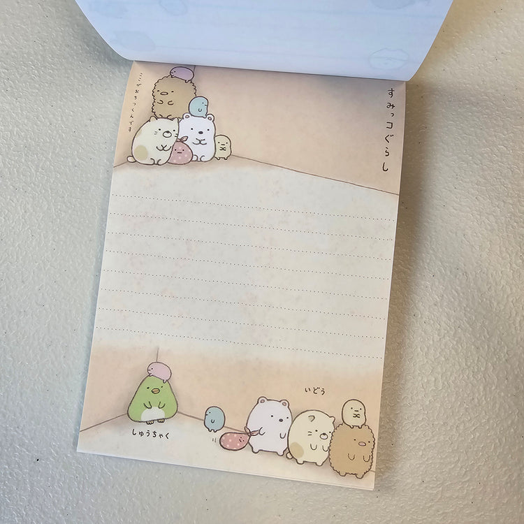 Sumikko Gurashi Memo Pad Sticker Page Kawaii Stationery Collectible Gifts Used