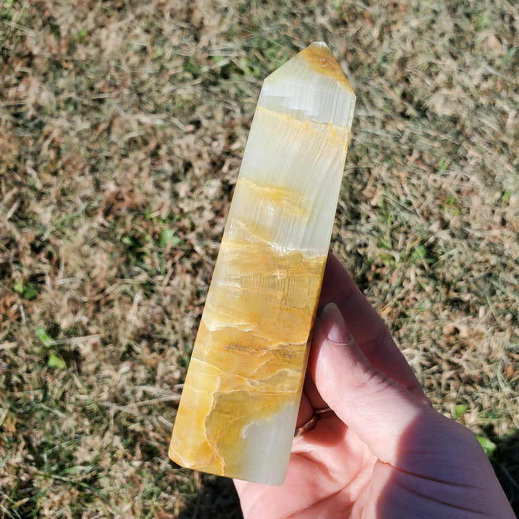 Green Onyx Tower Obelisk Crystal Gift Gorgeous Quality Imperfect Tip