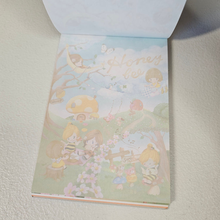 Honey Bee Large Memo Pad Post Card Kawaii Stationery Notepad Used