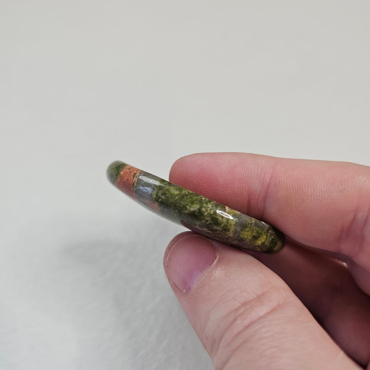 Unakite Natural Worry Stone Handcrafted Thumb Pocket Stone Anxiety Relief Comfort Gifts BONUS Info Card