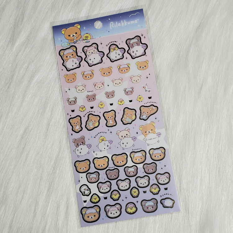 San-x Rilakkuma Slumber With You Stickers Sticker Sheet Kawaii Japan Collectible Cute Gifts