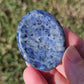 Sodalite Natural Worry Stone Handcrafted Thumb Pocket Stone Anxiety Relief Comfort Gifts BONUS Info Card