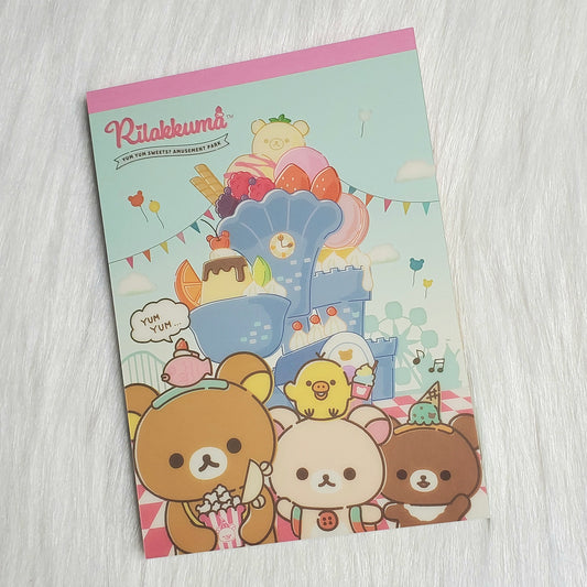 Rilakkuma Amusement Park Large Memo Pad Kawaii Stationery Notepad Collectible Gifts