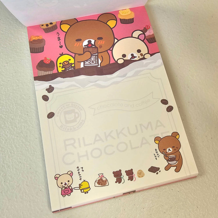 Rilakkuma Large Memo Pad Sticker Page Kawaii Stationery Notepad Collectible Used
