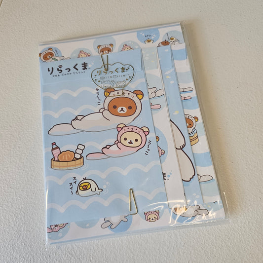 RIlakkuma San-x Letterset stationery Set Kawaii Japan Mail Letter Writing Collectible Gifts
