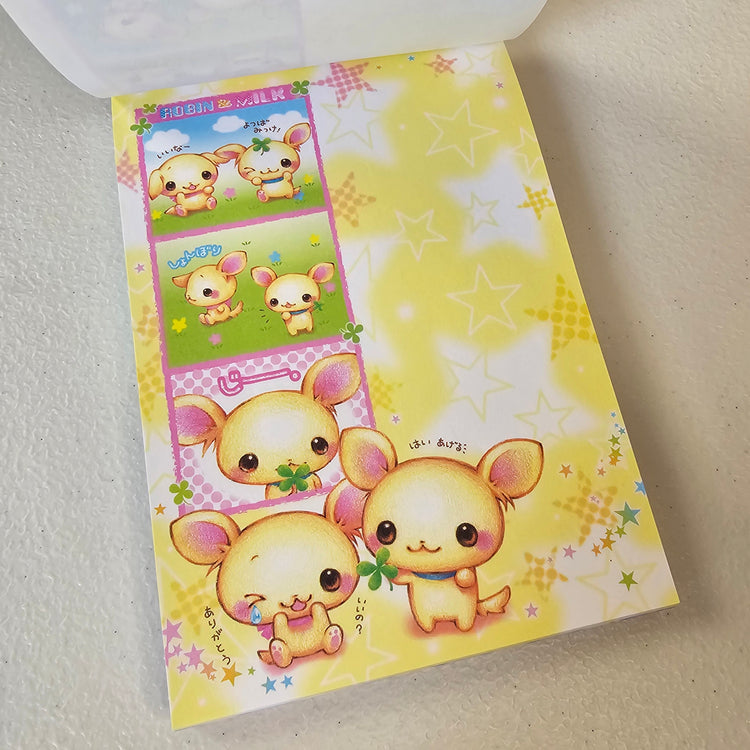Robin & Milk Large Memo Pad Kawaii Stationery Notepad Collectible