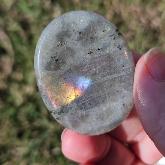 Labradorite Worry Stone Pocket Crystals Mineral BONUS Info Card Gifts
