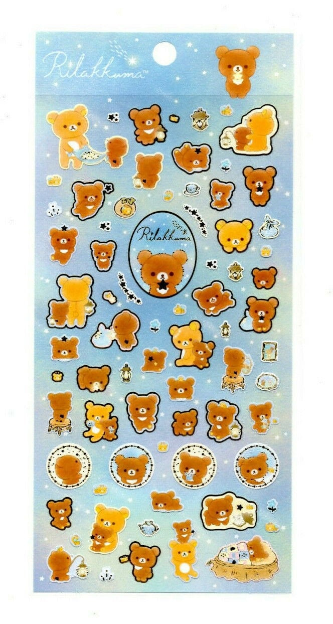 San-x Rilakkuma Korilakkuma Star Light Stickers Sticker Sheet LOT (2) Kawaii Japan 2019