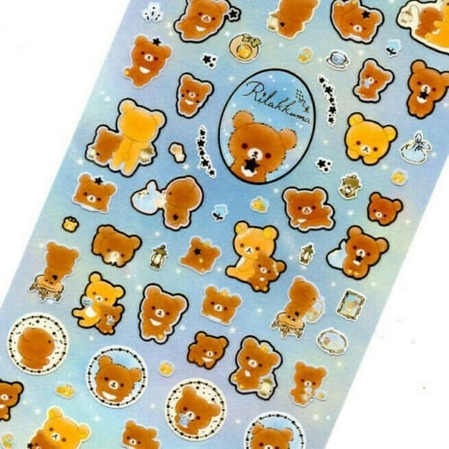 San-x Rilakkuma Korilakkuma Star Light Stickers Sticker Sheet LOT (2) Kawaii Japan 2019