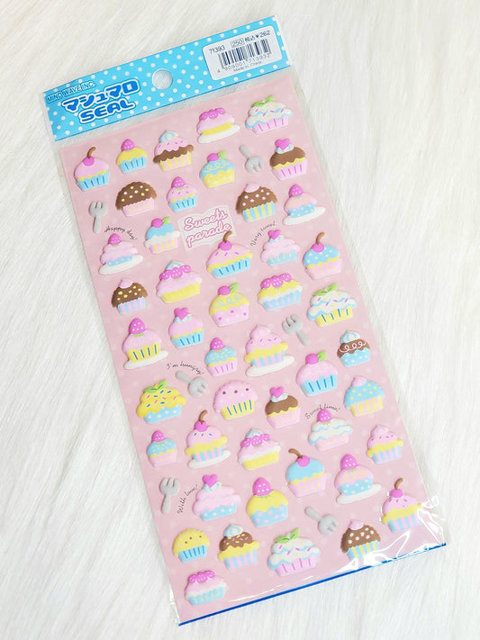 Retro Sweets Parade Mind Wave Puffy Stickers Sticker Sheet Japan Kawaii Cute Collectible Gifts Stationery