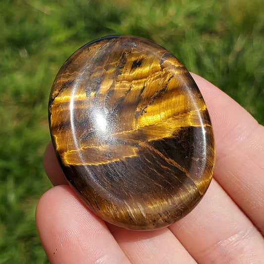 Tiger Eye Worry Stone Crystals Mineral Stones Natural BONUS Information Card Metaphysical Gifts