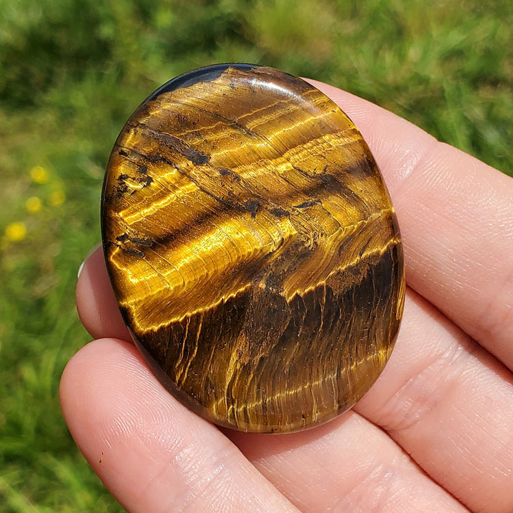 Tiger Eye Worry Stone Crystals Mineral Stones Natural BONUS Information Card Metaphysical Gifts