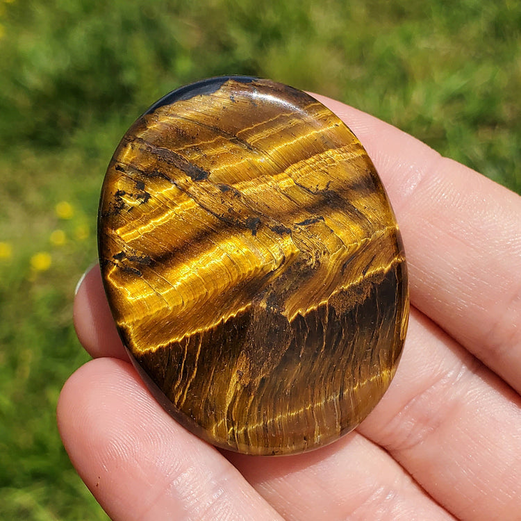 Tiger Eye Worry Stone Crystals Mineral Stones Natural BONUS Information Card Metaphysical Gifts