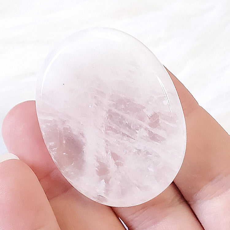 Quartz Worry Stone Beautiful Worry Stone Crystals Mineral Stones Natural BONUS Information Card Metaphysical Gifts