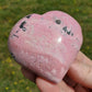 Rhodonite Rhodochrosite Heart Carving Crystals Minerals Metaphysical BONUS Info Card Collectible Gifts