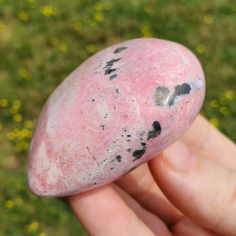 Rhodonite Rhodochrosite Heart Carving Crystals Minerals Metaphysical BONUS Info Card Collectible Gifts