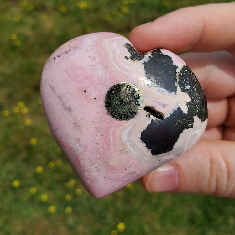 Rhodonite Rhodochrosite Heart Carving Crystals Minerals Metaphysical BONUS Info Card Collectible Gifts