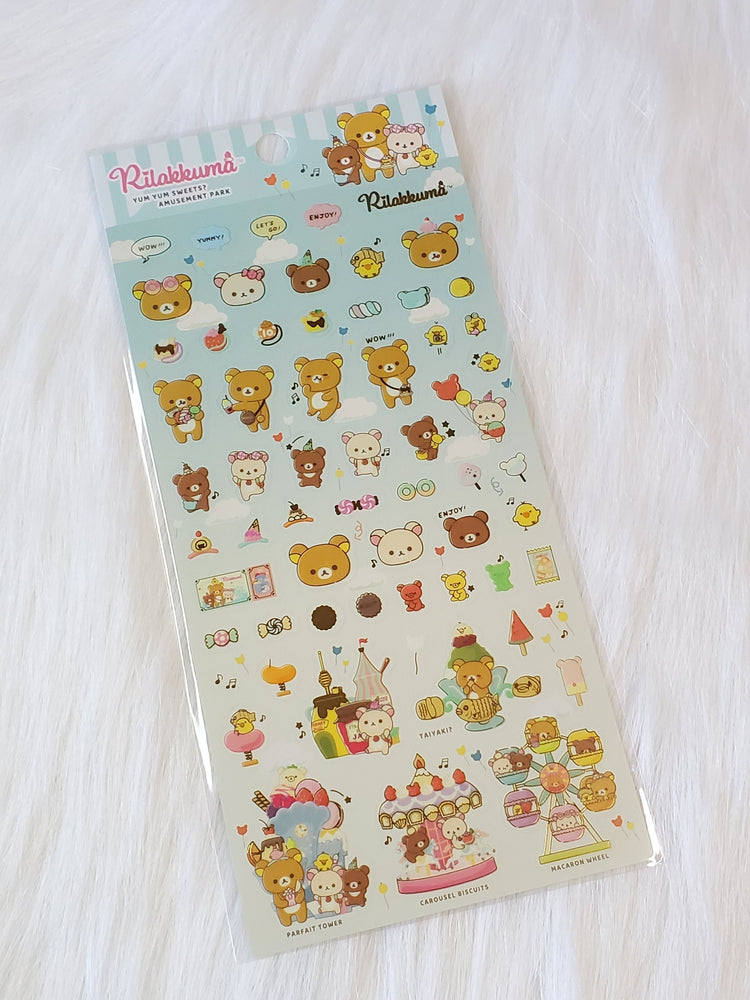 San-x Rilakkuma Korilakkuma Amusement Park Stickers Sticker Sheet Japan Kawaii Stationery Collectible Stationery