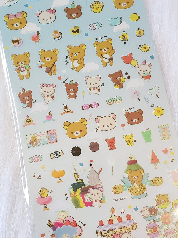 San-x Rilakkuma Korilakkuma Amusement Park Stickers Sticker Sheet Japan Kawaii Stationery Collectible Stationery