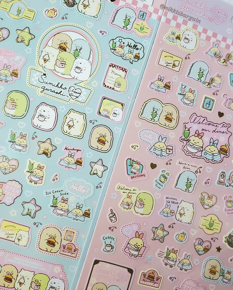 San-x Shippo's Diner Sumikko Gurashi Stickers Sticker Sheet Japan 2021 Kawaii