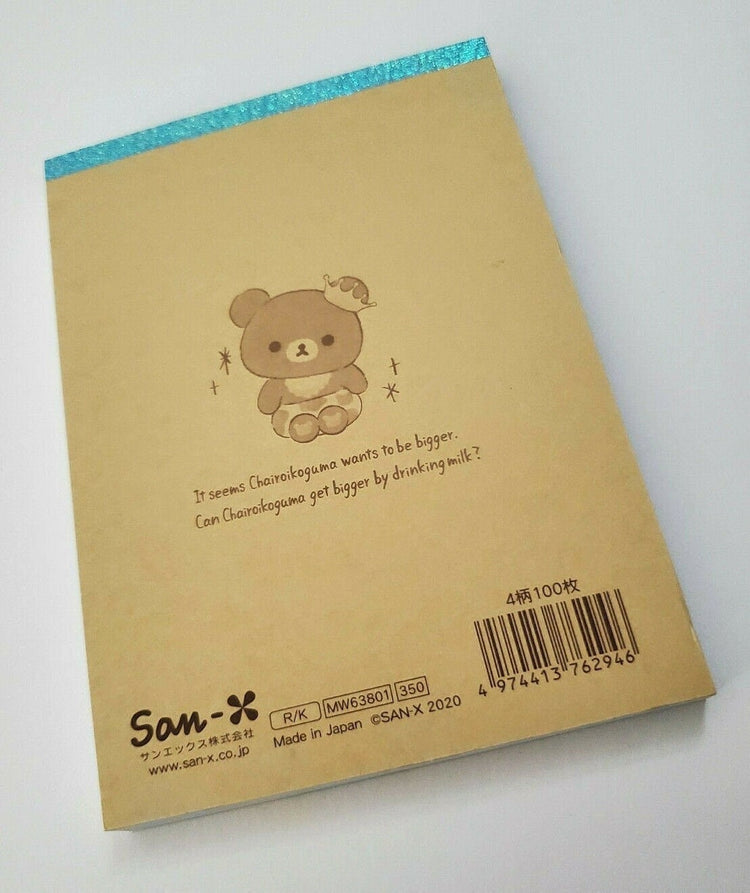 San-x Chairoikoguma Rilakkuma Milk Large Memo Pad Japan Stationery Collectible Gifts