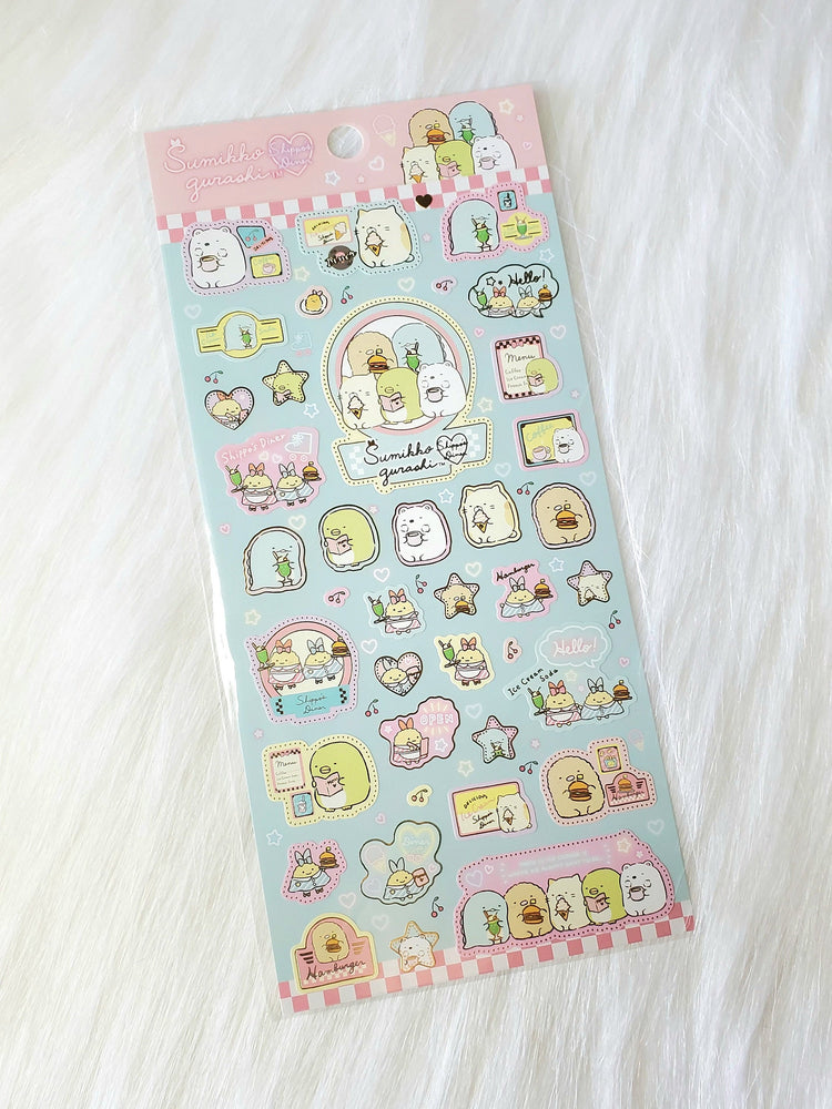 San-x Shippo's Diner Sumikko Gurashi Stickers Sticker Sheet Japan 2021 Kawaii