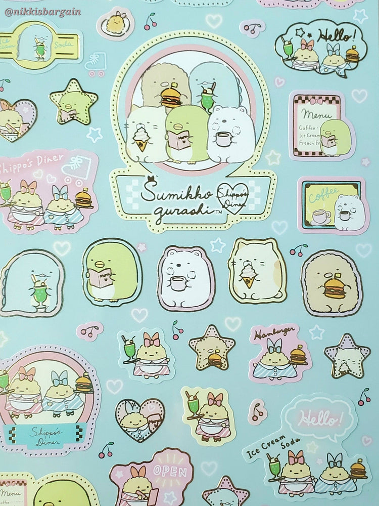 San-x Shippo's Diner Sumikko Gurashi Stickers Sticker Sheet Japan 2021 Kawaii