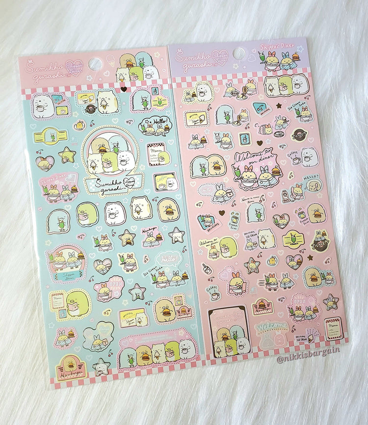 San-x Shippo's Diner Sumikko Gurashi Stickers Sticker Sheet Japan 2021 Kawaii