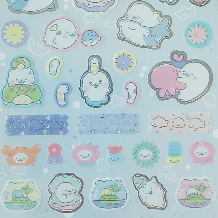 San-x Mamegoma Kawaii Sticker Sheet Sea Life Collectible Gifts Japan 2021