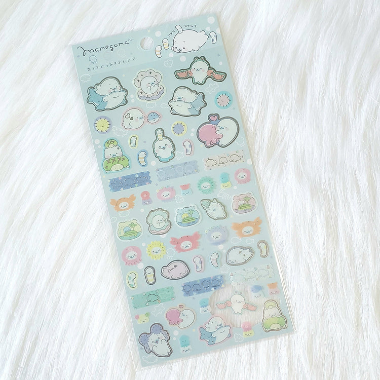 San-x Mamegoma Kawaii Sticker Sheet Sea Life Collectible Gifts Japan 2021