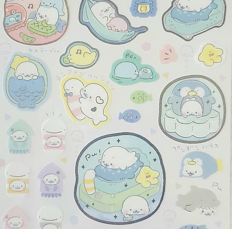 San-x Mamegoma Kawaii Sticker Sheet Sea Life Collectible Gifts Japan 2021