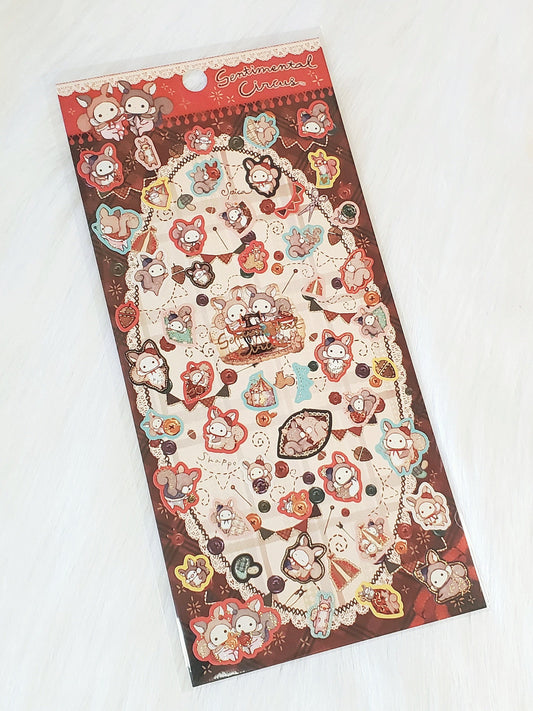 San-x Sentimental Circus Tailor Stickers Sticker Sheet Japan Kawaii Stationery B