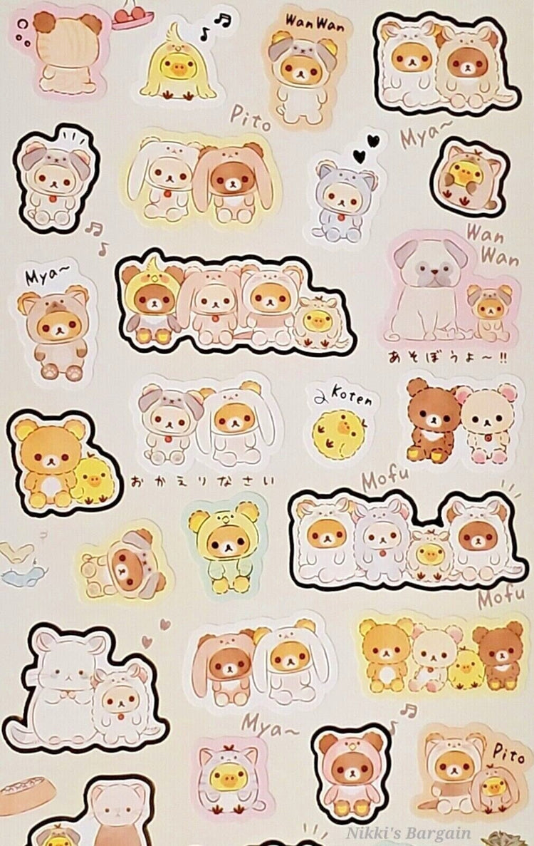 San-x Always With Rilakkuma Stickers Sticker Sheet Japan Kawaii Stationery B