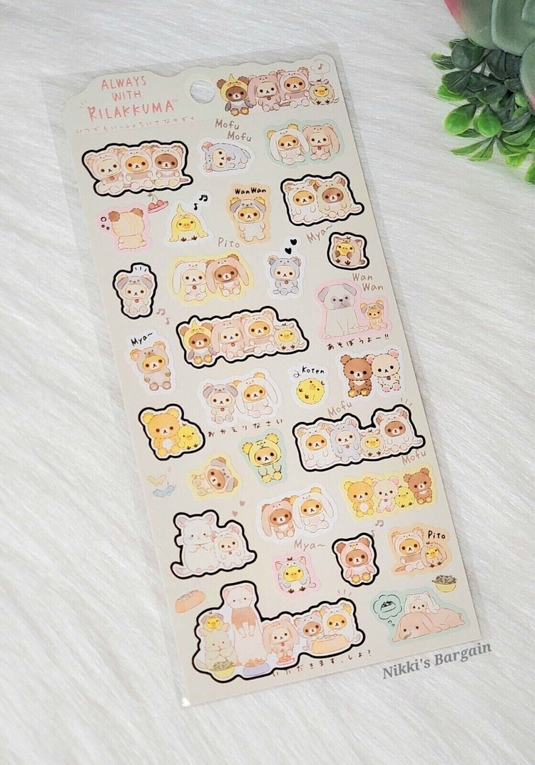 San-x Always With Rilakkuma Stickers Sticker Sheet Japan Kawaii Stationery B