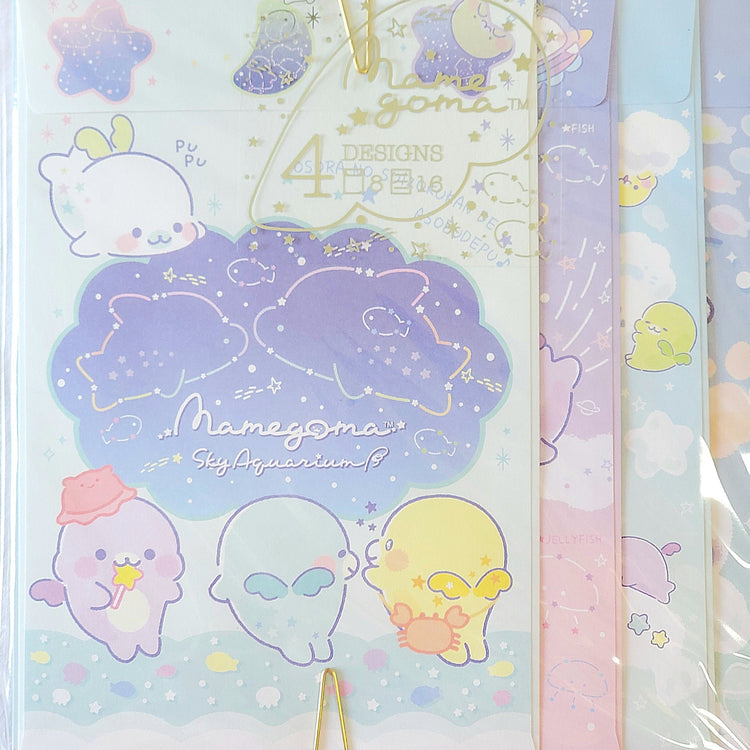 San-x Mamegoma Sky Aquarium Constellations Letter Set Stationery Kawaii Japan Mail Writing Collectible Gifts