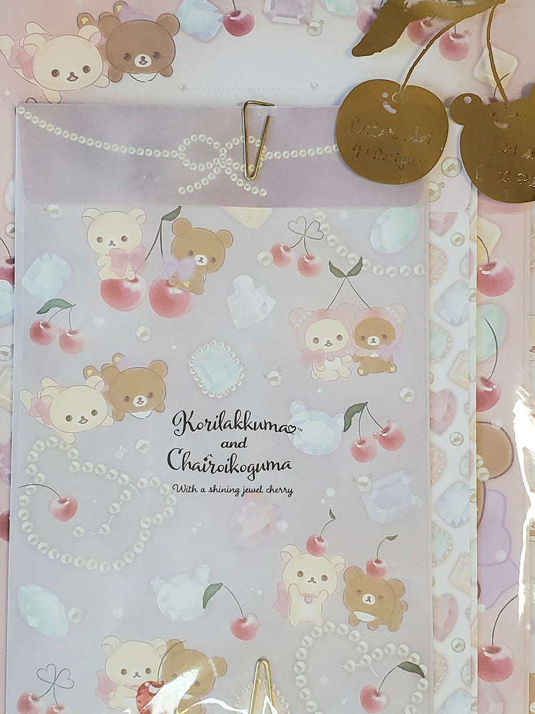 San-x Rilakkuma Chairoikoguma Cherries Letter Set Kawaii Stationery Writing Collectible Gifts A