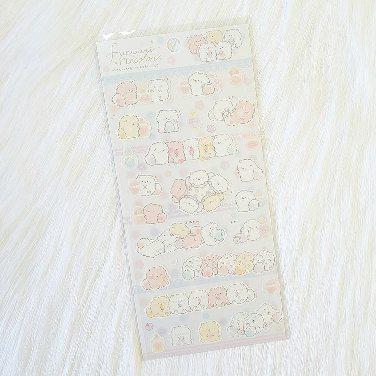 San-x Funwari Necolon Cat Stickers Sticker Sheet Kawaii Japan Collectible Cute Gifts B