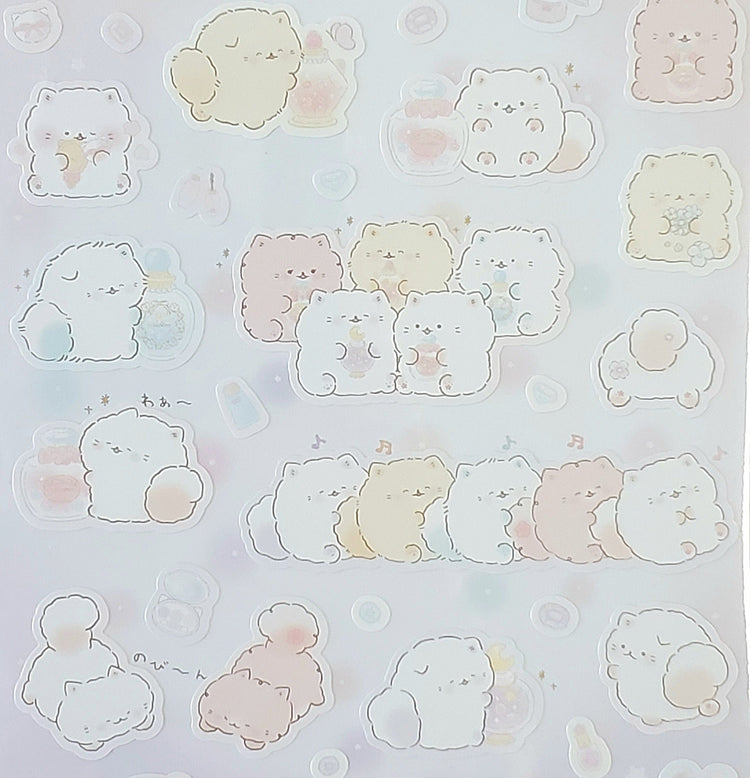 San-x Funwari Necolon Cat Stickers Sticker Sheet Kawaii Japan Collectible Cute Gifts