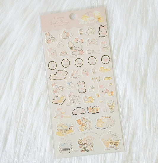 San-x Cotton Little Bunny Stickers Sticker Sheet Kawaii Japan Collectible Cute Gifts