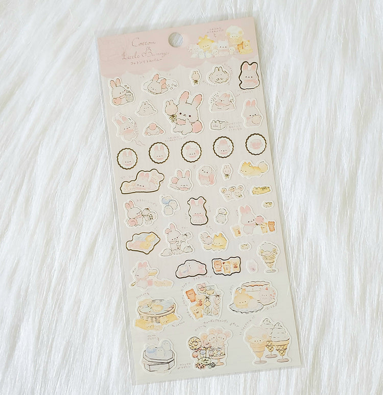 San-x Cotton Little Bunny Stickers Sticker Sheet Kawaii Japan Collectible Cute Gifts