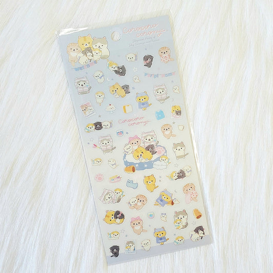 San-x Corocoro Coronya Sleepover Kittens Cat Stickers Sticker Sheet Kawaii Japan Collectible Cute Gifts B