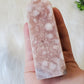 Pink Amethyst Flower Agate Tower Point BONUS Info Card Crystals Minerals Stones Natural Metaphysical Nature Reiki Sugary Collectible A1