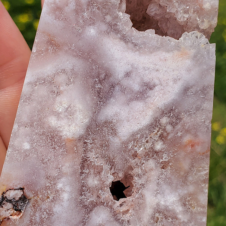 Pink Amethyst Flower Agate Tower Point BONUS Info Card Crystals Minerals Stones Natural Metaphysical Nature Reiki Sugary Collectible A2